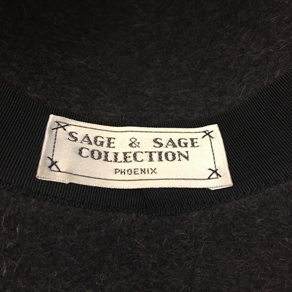 Grey wool large brimmed custom made hat - OS - Picture 4 of 6